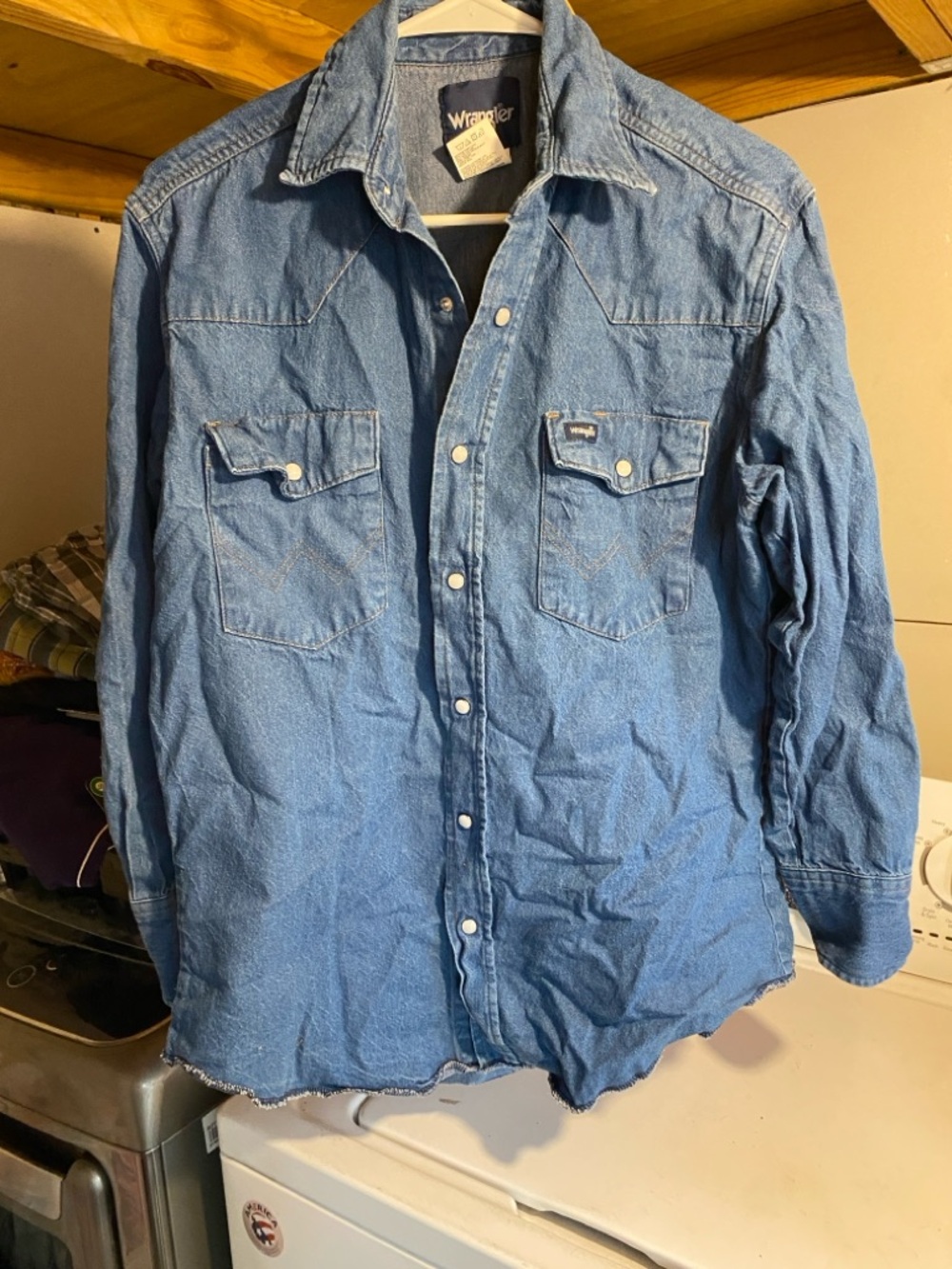 Wrangler Vintage Denim Western Shirt - Light Blue
